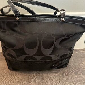 Coach Black Signature Tote Bag